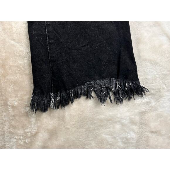 KanCan Boot Cut Raw Hem Women's Size 29/31 Black jeans high rise 90's - Picture 8 of 11